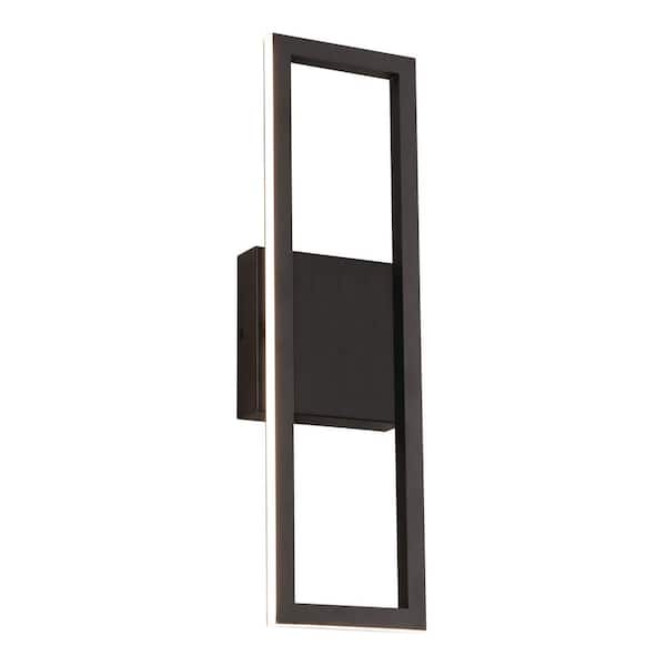 AFX Cole 5.12 in. Black LED Wall Sconce with Acrylic Shade