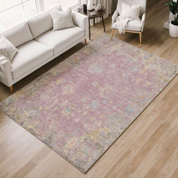 Chantille Machine Washable Indoor/Outdoor Abstract ACN2302 Pink 3 ft. x 4 ft. Area Rug