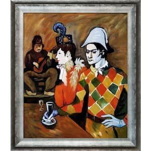 At the Lapin Agile by Pablo Picasso Athenian Distressed Silver Framed Oil Painting Art Print 25 in. x 29 in.