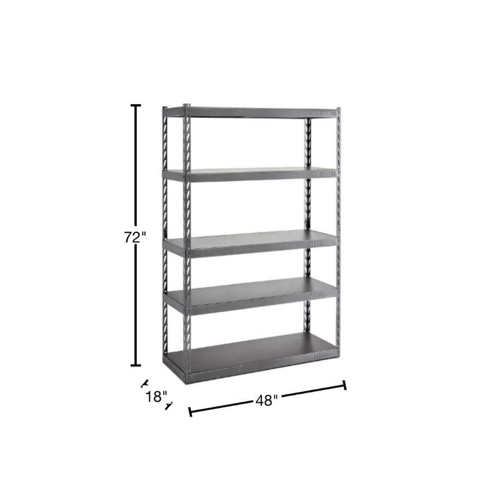 Gladiator 48" Wide Hammered Granite Laminate 5-Shelf Rack