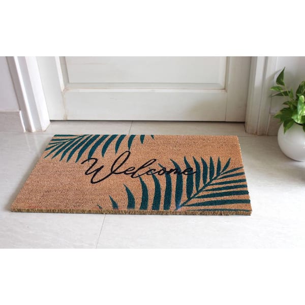 RugSmith Welcome Palm Leaves Multi 30in. x 18in. Door Mat DM11132