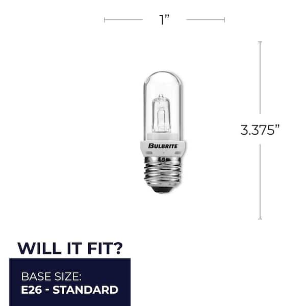 Bulbrite Pack of (5) Dimmable Clear T8 Medium (E26) Halogen Mini - 75 Watt 861992