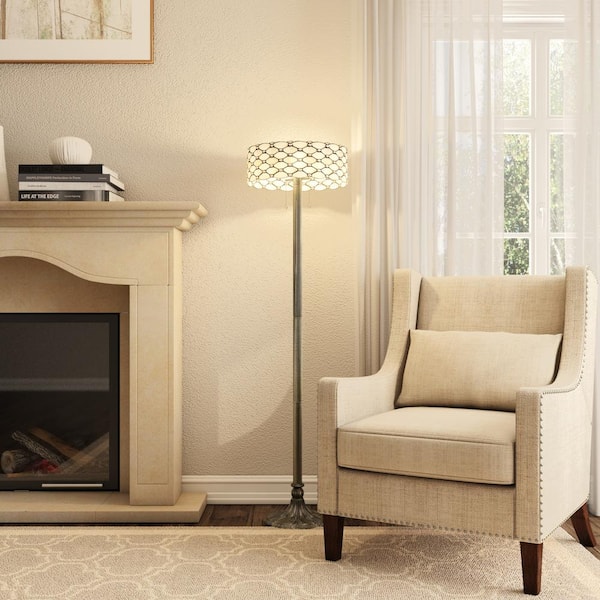 Tiffany Jeweled 60 in. Bronze Floor Lamp