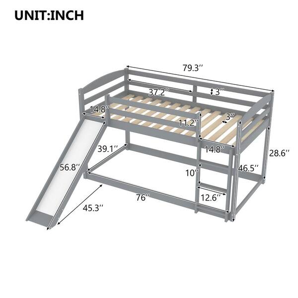Ladder Low Floor Wood Kids Bunk Bed, Your Zone Twin Over Bunk Bed Assembly Instructions