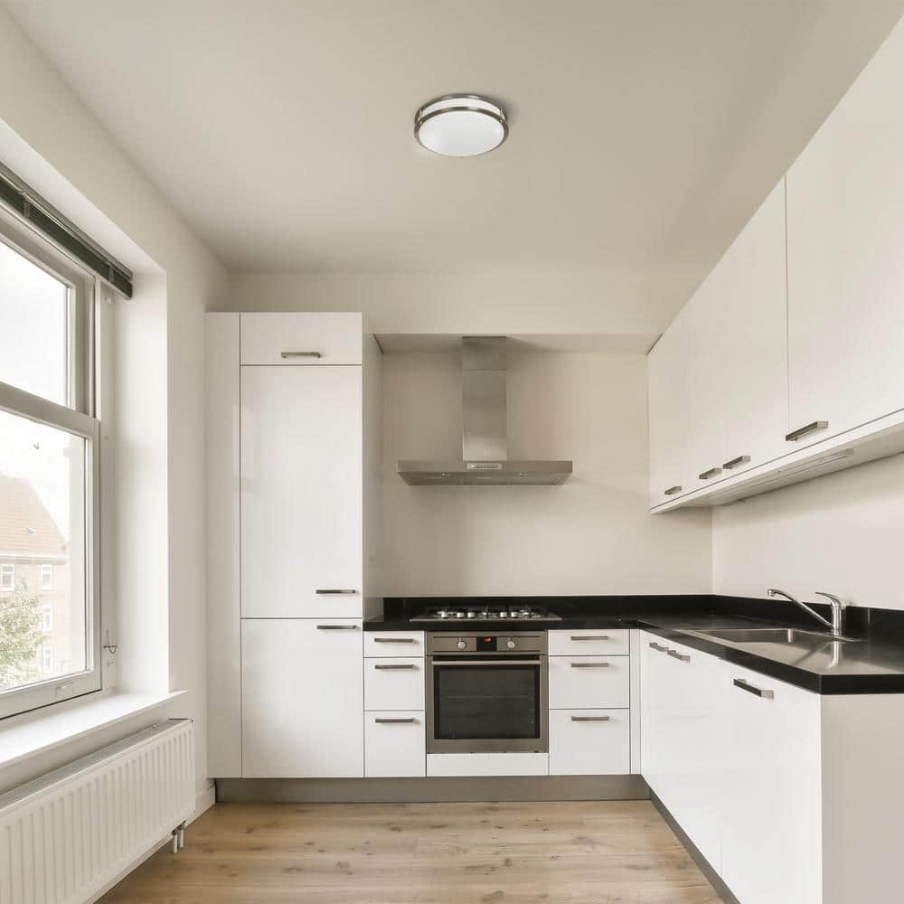 16" Brushed Nickel LED Round Flush Mount Light