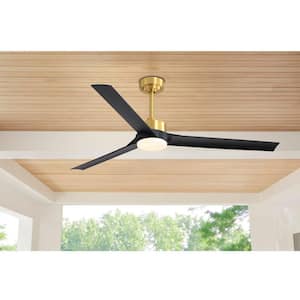 Parvez 60 in. Integrated LED Indoor Gold Ceiling Fans with Light and Remote Control