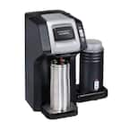 Flexbrew 1-Cup Black Single Serve Coffee Maker with Milk Frother