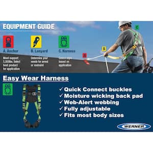 Easy Wear Adjustable Fall Protection Safety Harness (D-Ring)