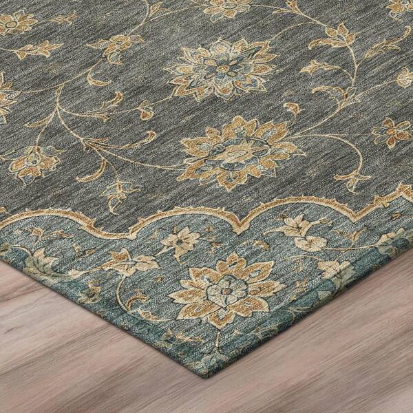 Chantille Machine Washable Indoor/Outdoor Abstract ACN3081 Graphite 2 ft. x 7 ft. Runner Rug