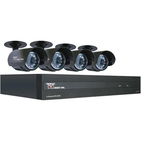 Night Owl 4 CH 500GB Surveillance System with 4 Indoor/Outdoor 420 TVL Cameras-DISCONTINUED
