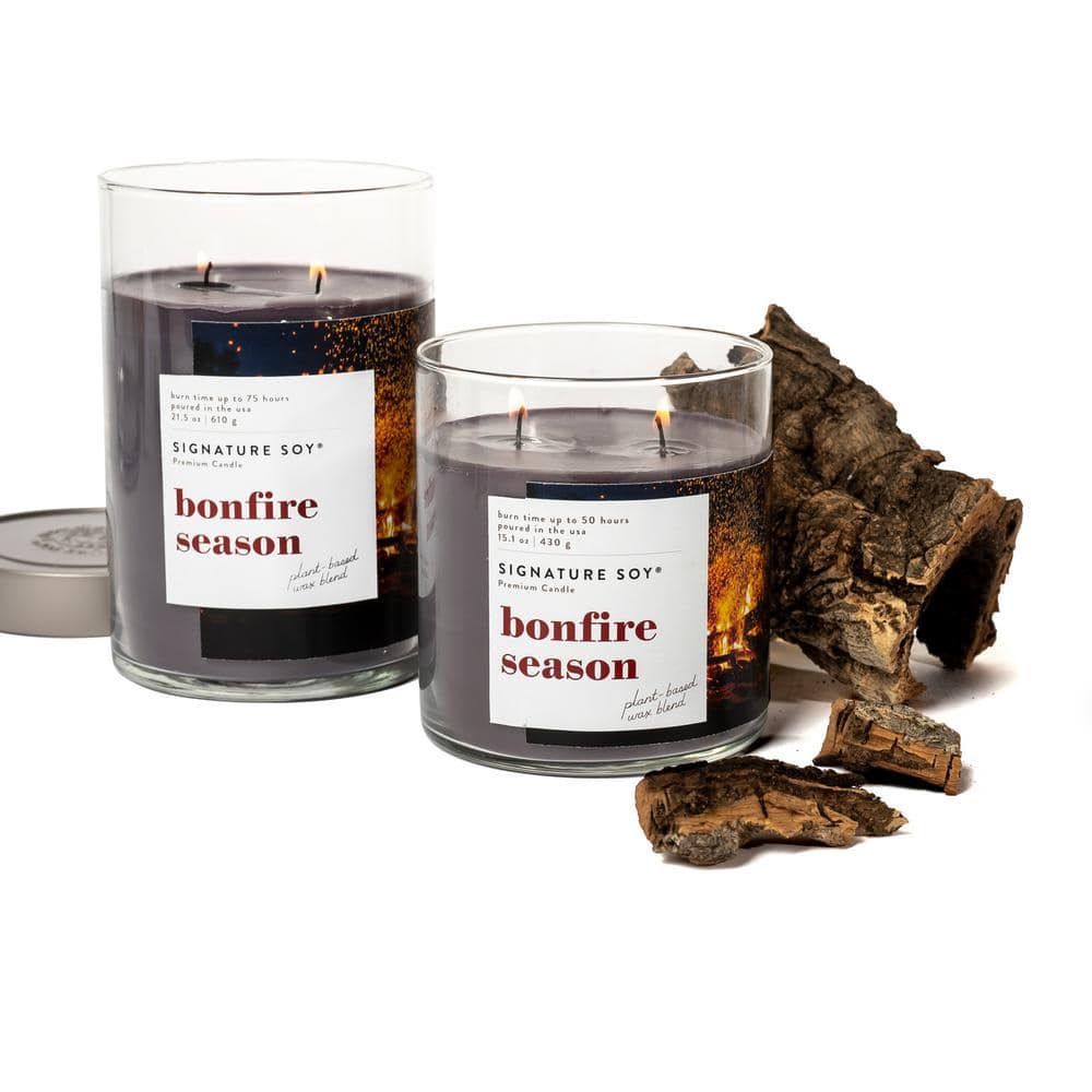 Bonfire Season Scented Soy Jar Candle with Lid