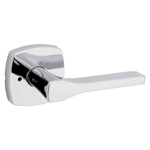 Tripoli Polished Chrome Privacy Bed/Bath Door Lever with Soft Modern Rose
