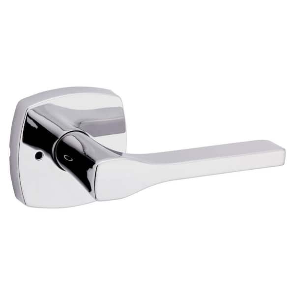 Kwikset Tripoli Polished Chrome Privacy Bed/Bath Door Handle with Soft Modern Rose