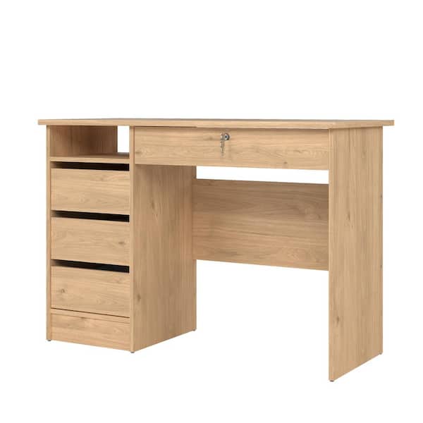 Tvilum 43 in. Rectangular Hickory Wood 4-Drawer Writing Desk
