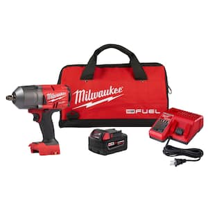 M18 FUEL 18V Lithium-Ion Brushless Cordless 1/2 in. Impact Wrench w/Friction Ring Kit w/One 5.0 Ah Battery and Bag