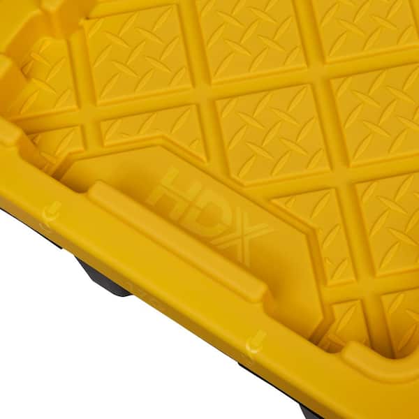 HDX - 17 Gal. Tough Storage Tote in Black with Yellow Lid