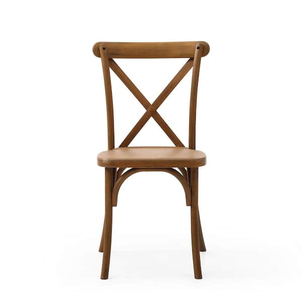 Unbranded Resin X-Back Outdoor/Indoor Dining Chair in Natural, Retro Design (4-Pack)
