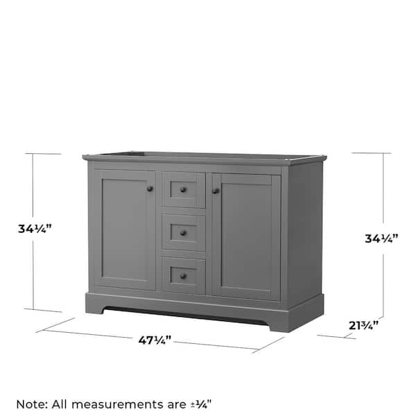 Wyndham Collection Avery 47.25-in Dark Gray Bathroom Vanity Cabinet