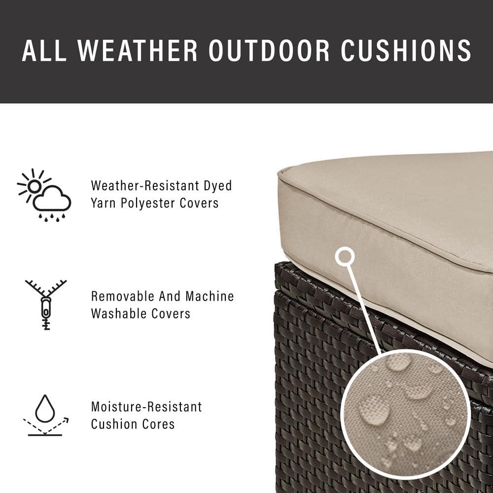 Palm Harbor Brown Wicker Loveseat with Sand Cushions