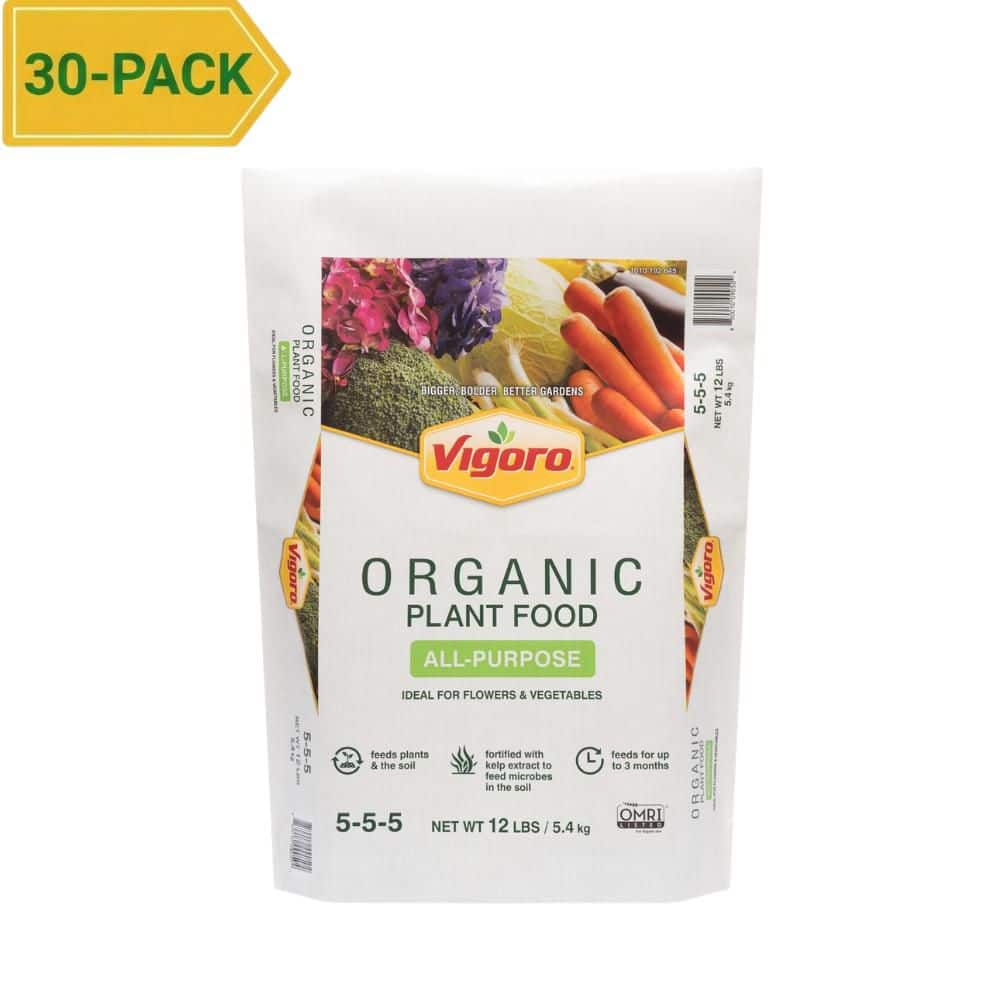 Vigoro 12 lb. Organic All Purpose Plant Food 5-5-5 (30-Pack