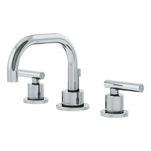 Dia 8 in. Widespread 2-Handle Low-Arc Bathroom Faucet in Chrome