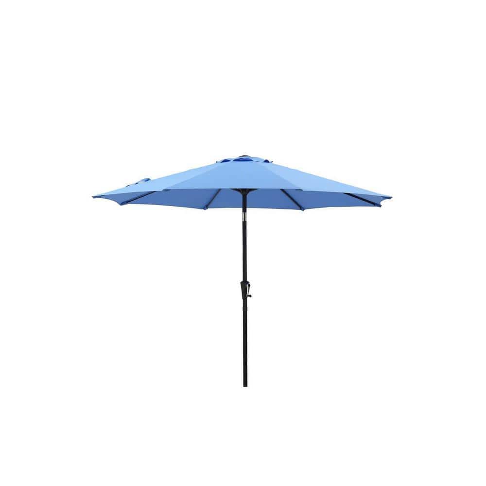 9 ft. Steel Outdoor Market Patio UV Resistant Umbrella, in Blue Color, with