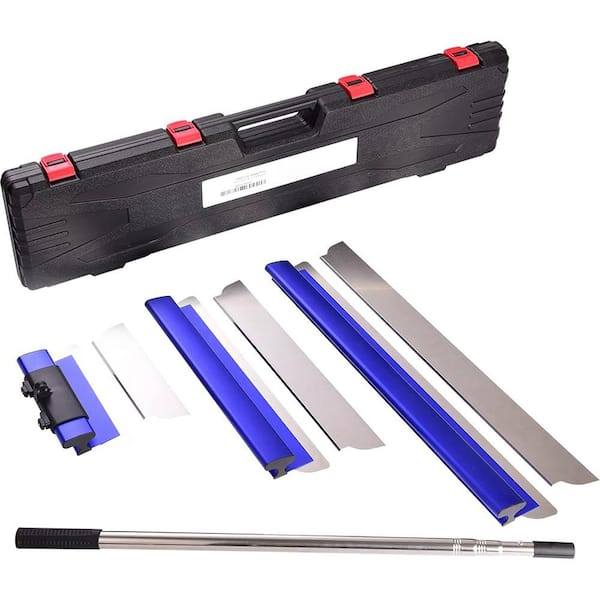 KIWDZFU 12 20 32 Lightweight Construction Skimming Blade with Adjustable Handle and 2-Pack 0.3 mm Blades in Blue