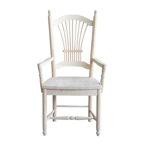 International Concepts Unfinished Wood Sheaf Back Dining Chair