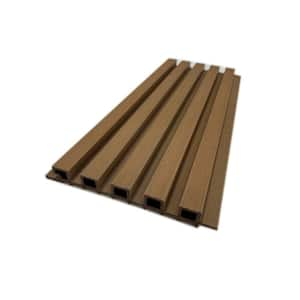 SAMPLE 8.6 in. x 10 in. x 1 in. 5-Grid Composite Siding Outdoor Wall Panel in Maple Color (Set of 1-Piece)