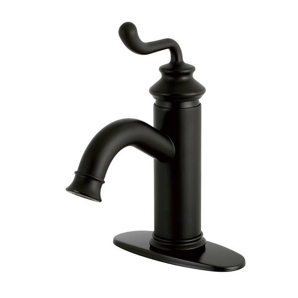 Kingston Brass Modern Single Hole Single-Handle Bathroom Faucet in Matte Black