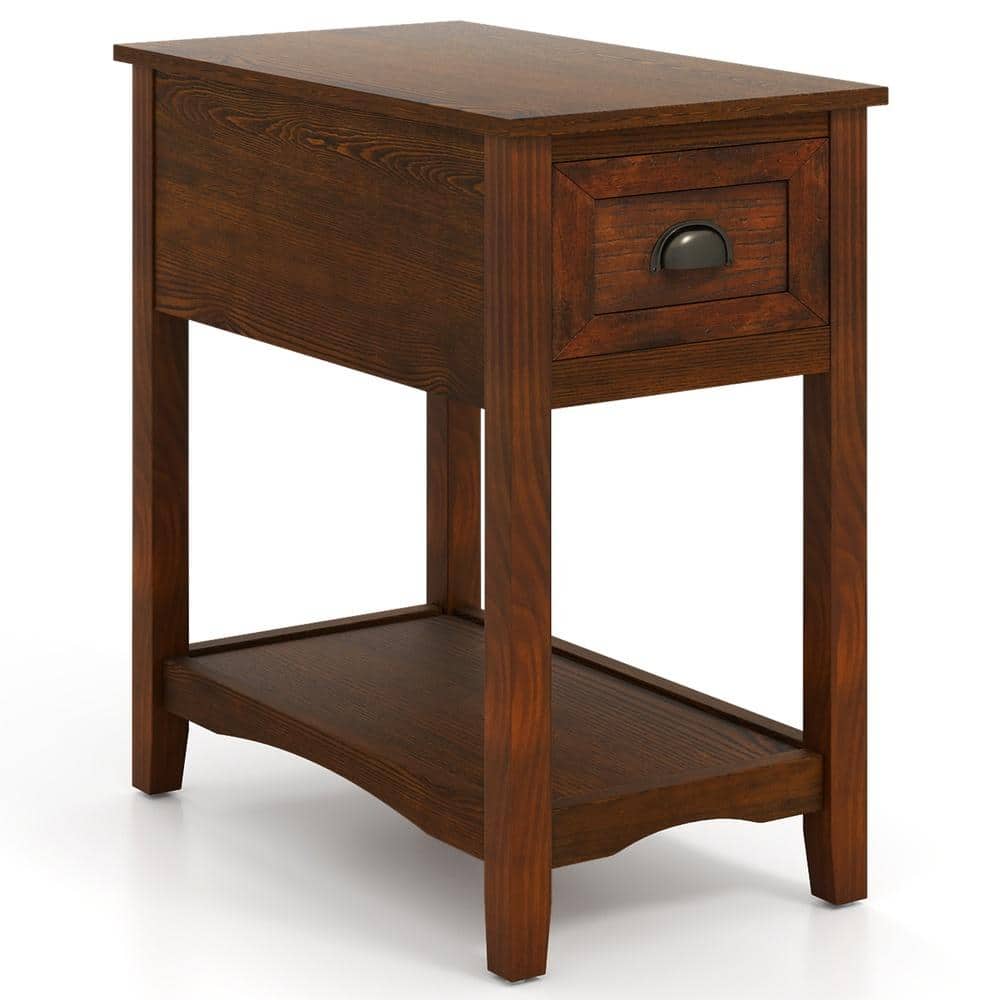 Contemporary Chair Side End Table Compact Table with Drawer Nightstand-Natural price history on PriceWatchPro