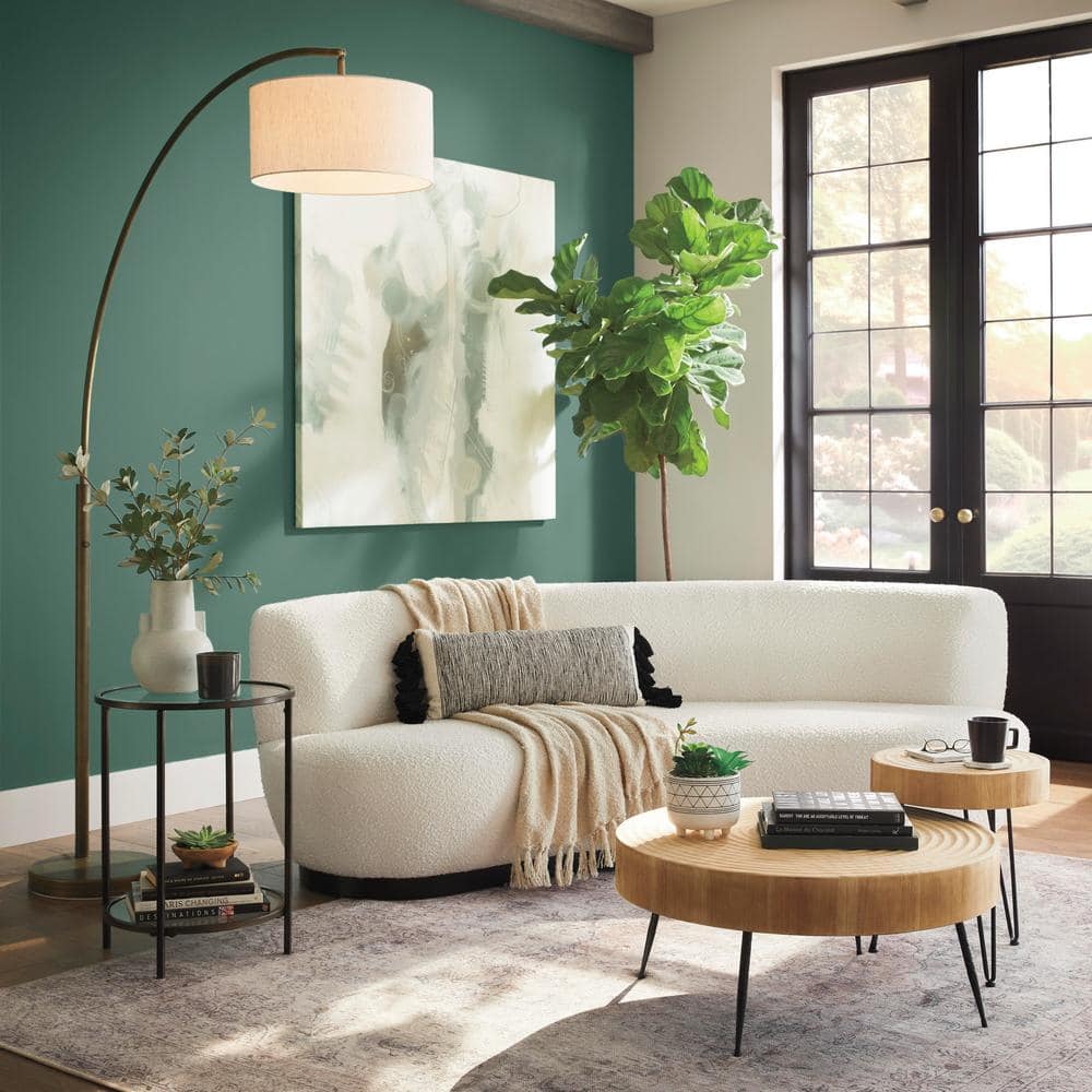 Elena Antique Bronze Adjustable Arc LED Floor Lamp, 80"