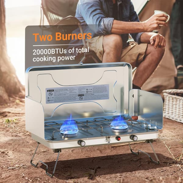 Cooking & Refrigeration : 2 Burner Propane Stove, Tabletop