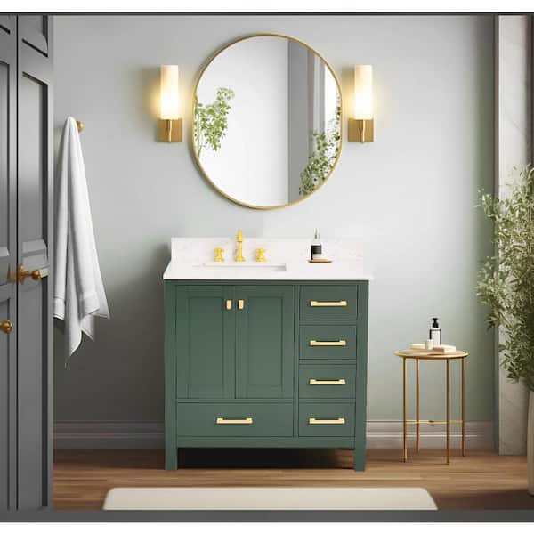PROOX Enlivena 36 in. W Freestanding Bath Vanity in Forest Green