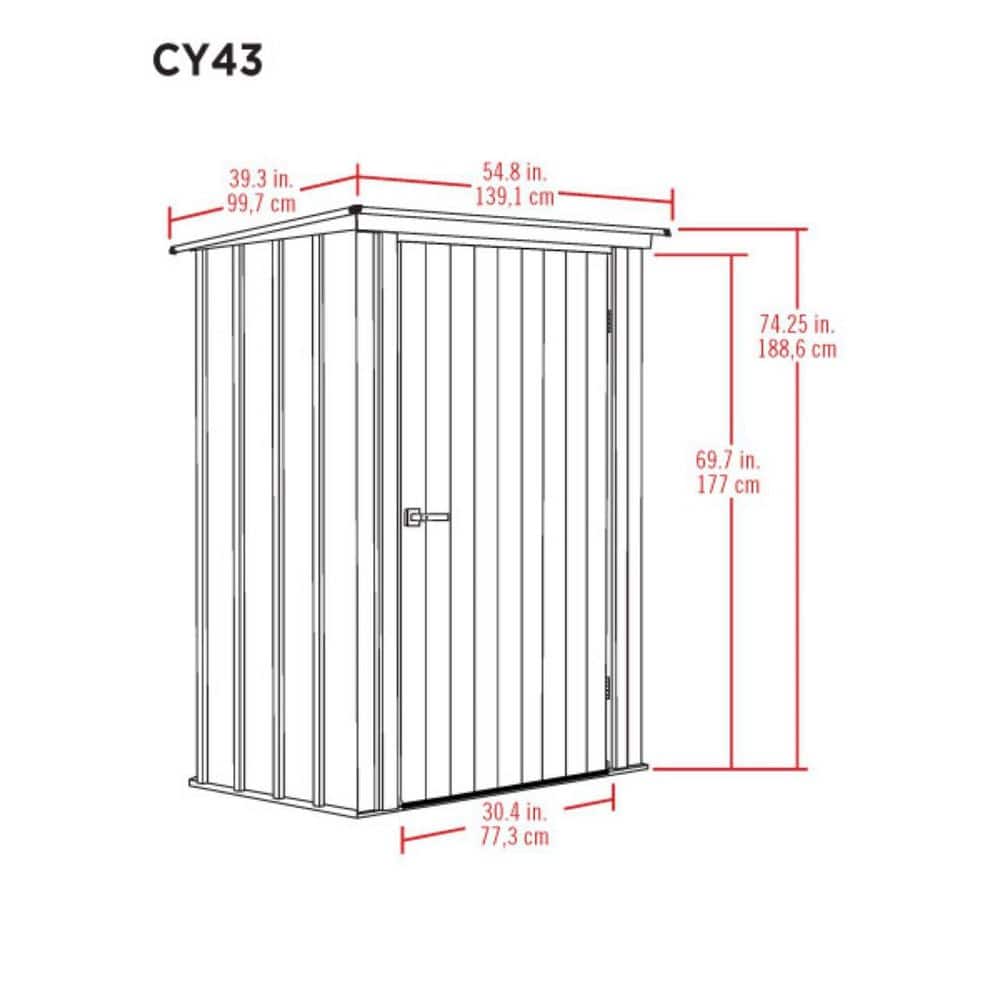 Teal and Anthracite Metal Vertical Storage Shed Kit