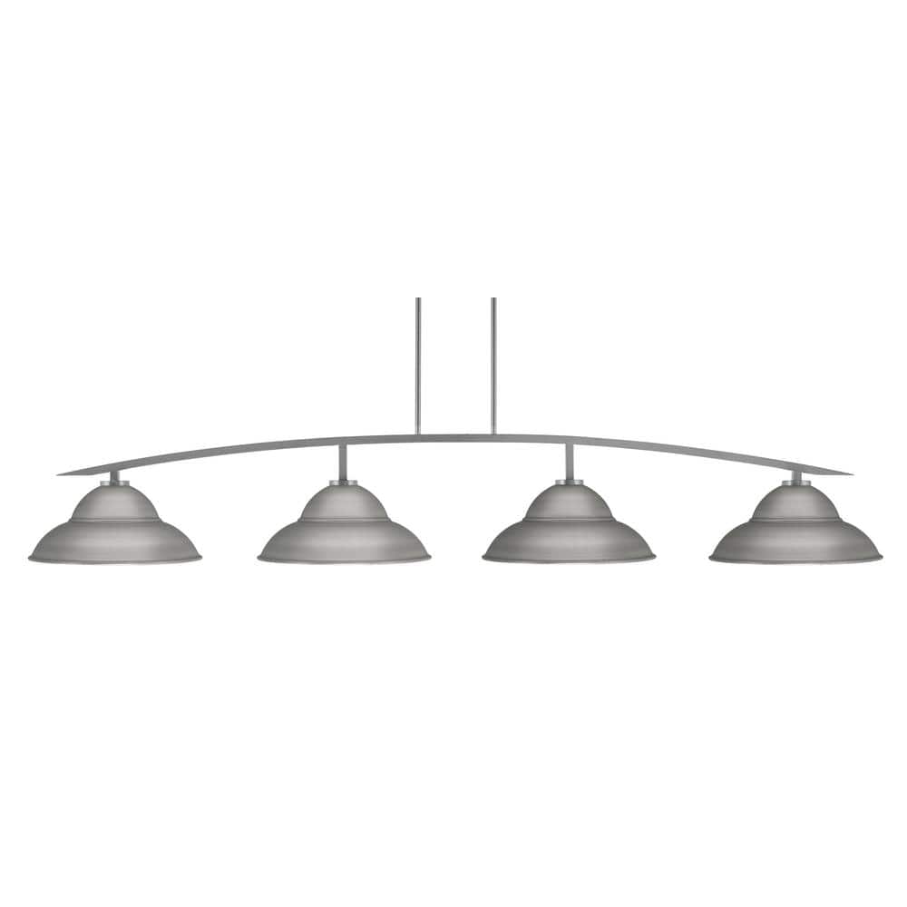Siena 4-Light Graphite Billiard Light with 16 in. Graphite Metal Shades no 
