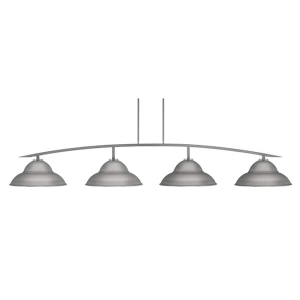 Siena 4-Light Graphite Billiard Light with 16 in. Graphite Metal Shades no bulbs included