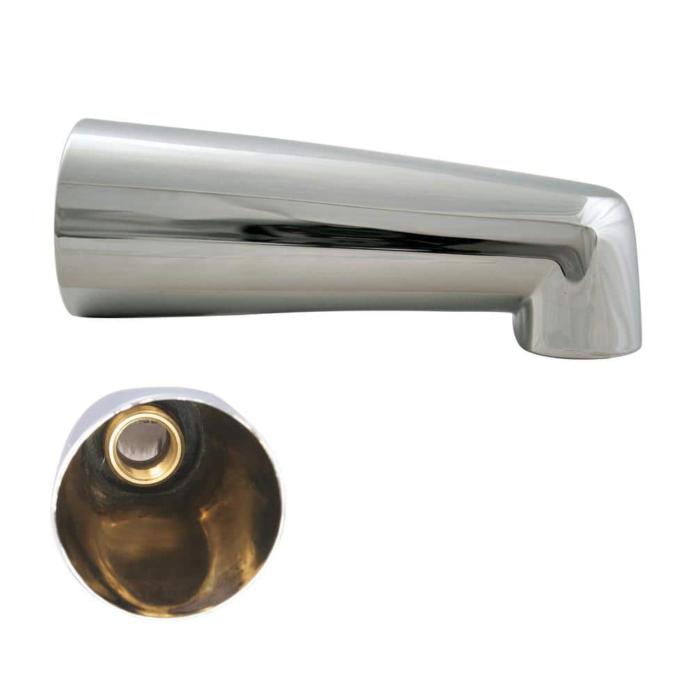 Westbrass 7 in. Extended Reach Wall Mount Tub Spout, Polished Nickel