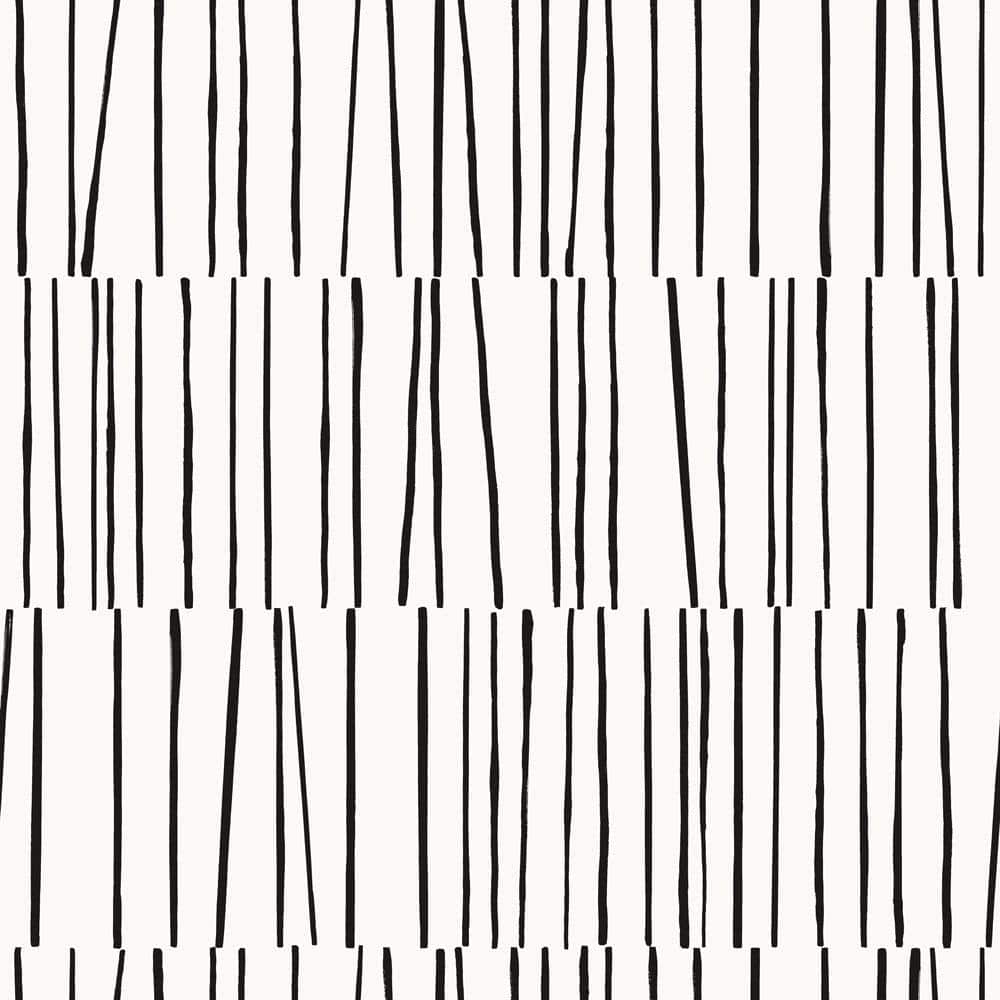 Modern Black and White Abstract Peel and Stick Wallpaper