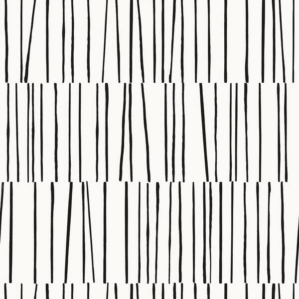 Tempaper Bobby Berk White and Black Shift Vinyl Peel and Stick Wallpaper Roll (Covers 28 sq. ft.)