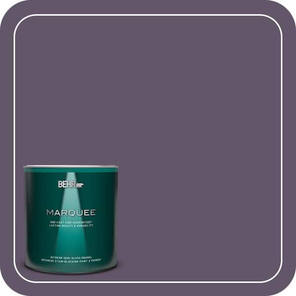 BEHR MARQUEE 1 qt. #PPU17-04 Darkest Grape One-Coat Hide Semi-Gloss Enamel Interior Paint & Primer