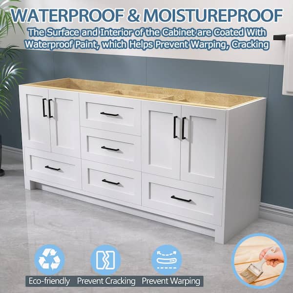 ミモフル様2 Lexora Ziva 72-in White Undermount Double Sink Bathroom Vanity