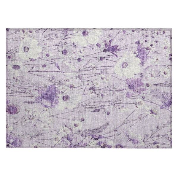 Chantille Machine Washable Indoor/Outdoor Abstract ACN1501 Lavender 1 ft. 8 in. x 2 ft. 6 in. Area Rug