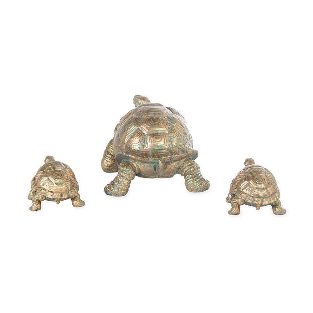 Weather-Resistant Resin Tortoise Family Garden Statues