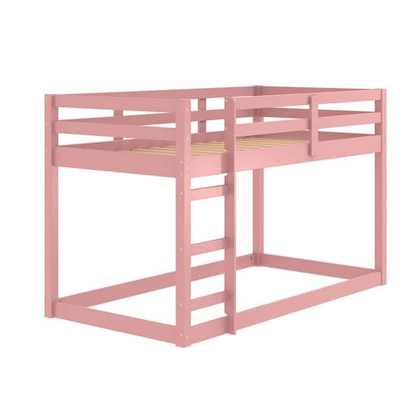 Acme Furniture Gaston II Pink Finish 38 x 75 Twin Loft Bed Wood (Solid Pine)