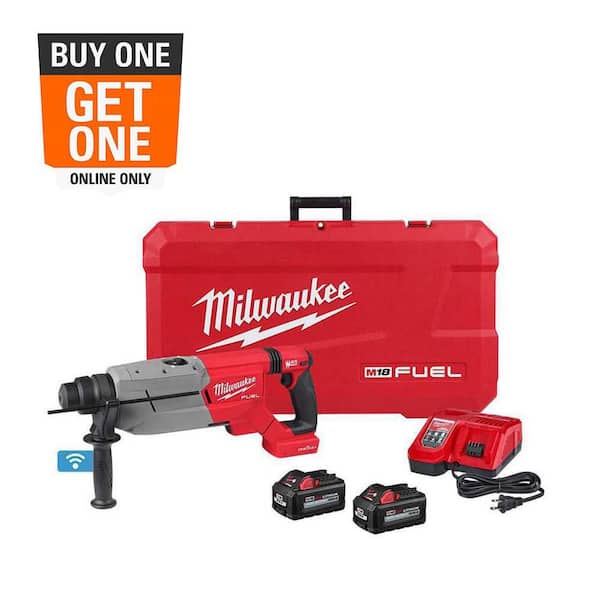 M18 FUEL ONE-KEY 18V Lithium-Ion Brushless Cordless 1-1/4 in. SDS-Plus D-Handle Rotary Hammer Kit w/(2) 6.0 Ah Batteries