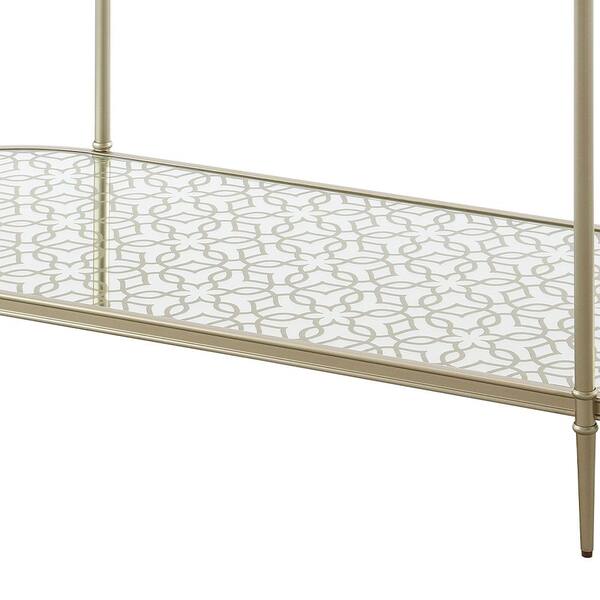 Acme Furniture Zaba 48 in Champagne Finish Oval Glass Acme Furniture Zaba 48 in Champagne Finish Oval Glass