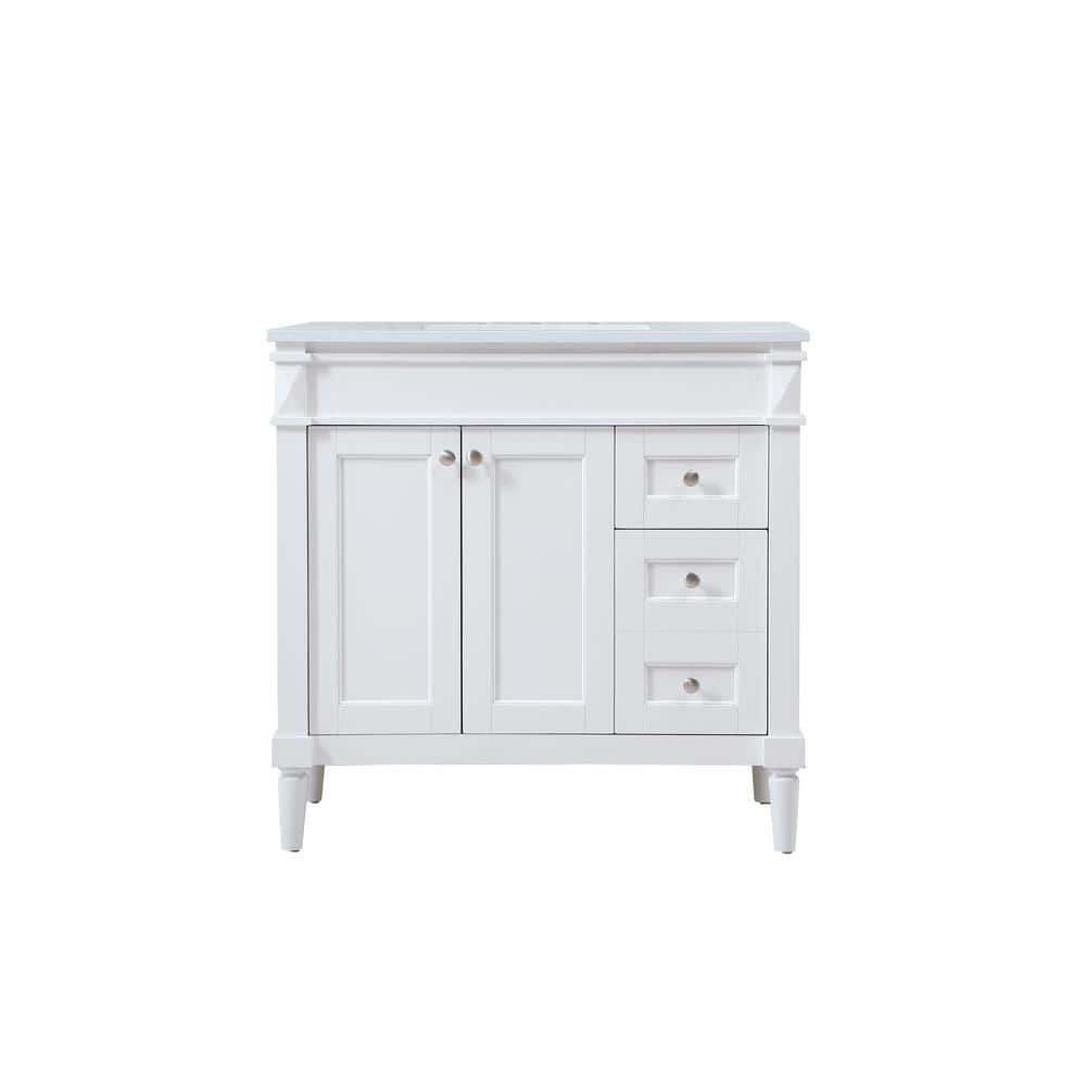 Simply Living 36 in. W x 21 in. D x 35 in. H Bath Vanity in White with Ivor