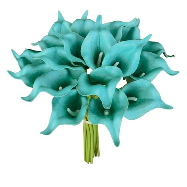 13.5 in. Teal Calla Lily Artificial Flowers, 20-Pack L084ZBRQM7