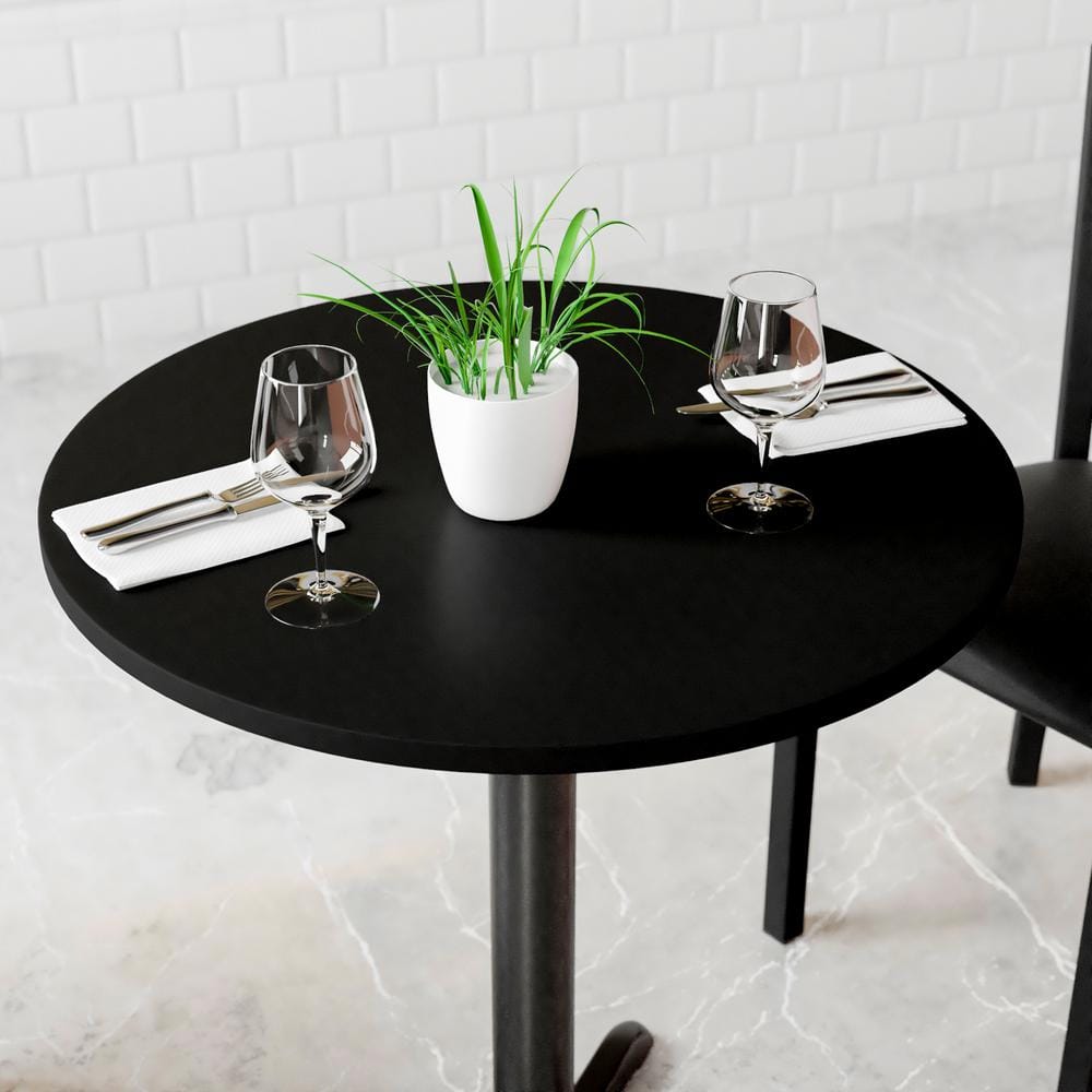24" Reversible Mahogany/Black Laminate Commercial Table Top